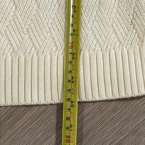 Charter Club Women Sweater Large White Cotton Longline Coastal Grandma Preppy - Picture 13 of 13